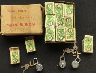 Three Dozen 36 Rek Padlocks With Keys India Jewelry Boxes Showcase 20mm