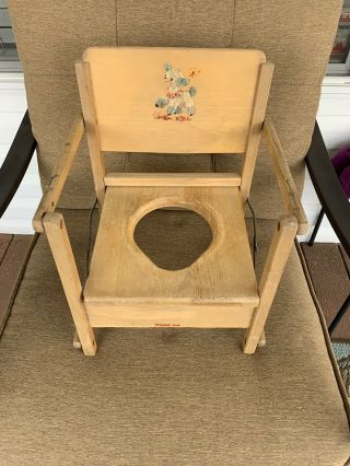 1950s Hedstrom Wooden Childs Collapsible Potty Chair Vintage