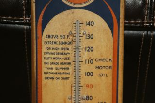 Vtg 40s - 50s GULF NO - NOX GASOLINE Advertising Thermometer 27 