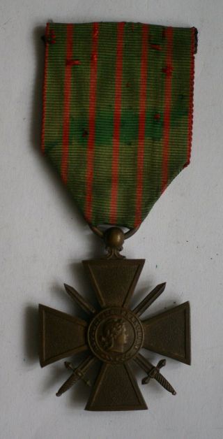 French 1914 - 15 Dated Croix De Guerre (war Cross) Bravery Medal