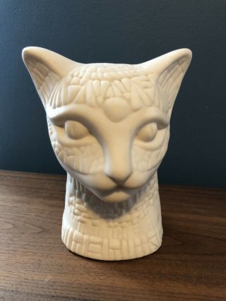 Rare Mid Century Sascha Brastoff Porcelain Mosaic Cat Bust Head Abp - -