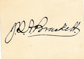 John Quincy Adams Brackett - Signed Vintage Card