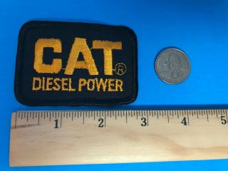 Cat Diesel Power Vintage Patch 3 " X 2 " Black And Yellow Caterpillar Nos