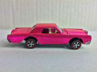 Vintage Hot Wheels Redline 1969 Custom Continental Mark Iii Hot Pink