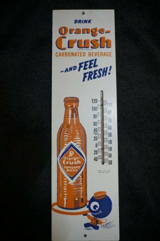 Orange Crush Thermometer Masonite 1943 Thermometer