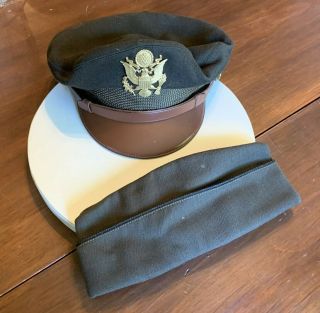 Vintage Wwii 2 Us Army Dress Uniform Hats Hat W/ Eagle Badge,  Size 7