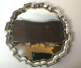 Vintage 12” Silver Plated Footed Tray Salver - Walker & Hall,  1930 - 1939