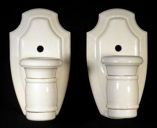 1920s 1930s Vintage Pair 2 Art Deco Lightolier Porcelain Bathroom Light Fixtures