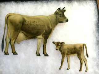 Vintage Advertising - De Laval Tin Cow & Calf - Jersey