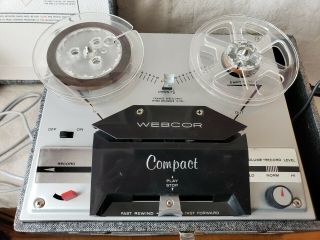 Vintage Webcor Ep2400 - 1 Tube Reel - To - Reel Tape Player Recorder With Mic As - Is.