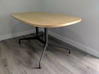 Mid Century Herman Miller Aluminum Group Eames Racetrack Conference Dining Table