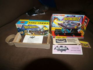 Vintage Corgi Batmobile 267 With Box/rockets And Paperwork Appears Unplayed With