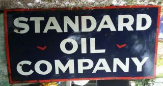 Vintage 4ft X 8ft Standard Oil Company Porcelain Sign Circa 1940 