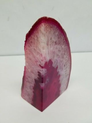 Pink Agate Bookend Geode Crystal Polished Quart