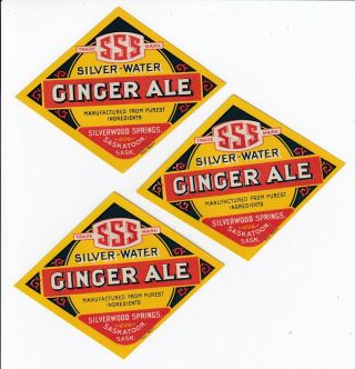 3 Labels Silverwood Springs Ginger Ale Saskatoon