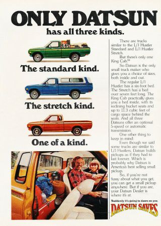 1977 Datsun Truck - King Cab Lil Hustler Classic Vintage Advertisement Ad H93
