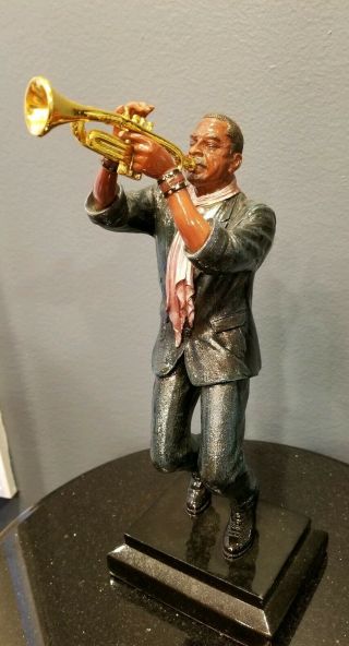 Vintage Jazz Band Trumpet Player Statue Sculpture Figurine 12.  25 " X 4.  75 "