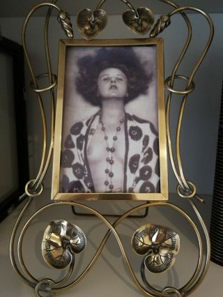 Stunning Large Arts And Crafts,  Nouveau,  Brass Photo Frame