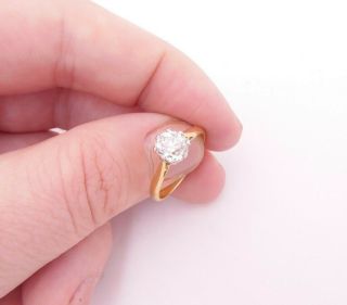 18ct Gold 85 Point Old Mine Cut Diamond Ring,