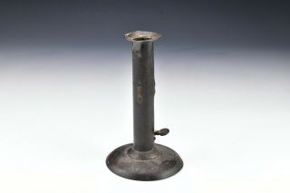 Early Wrought Tin Hogscraper Push Up Candlestick 18th / 19th Century 2 2