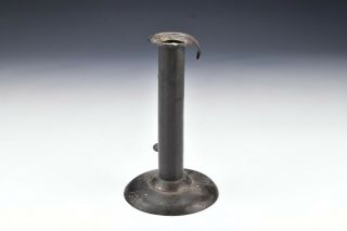Early Wrought Tin Hogscraper Push Up Candlestick 18th / 19th Century 2 3