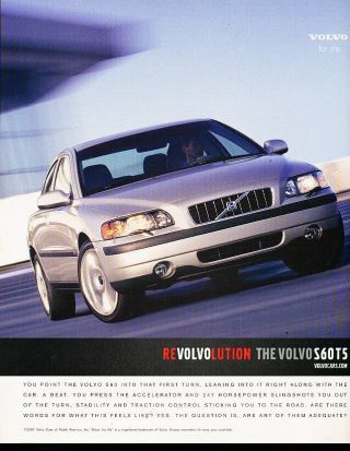 2002 Volvo S60 T5 - Revolution - Classic Advertisement Ad A39 - B