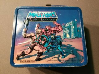 Vintage 1983 He - Man Masters Of The Universe Metal Lunch Box With Thermos