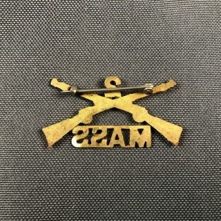 WW1 Massachusetts National Guard Company 2nd Infantry Collar Pin Badge Gilt 858N 2