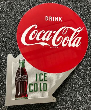 Dec 1951 Vintage Coca Cola Double Sided Flange Sign.
