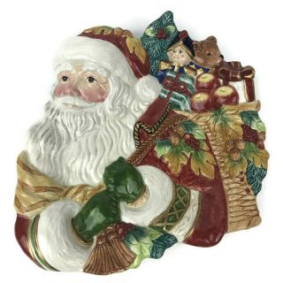 Fitz And Floyd Classics Santa Christmas Canape Plate Holiday Solstice Ff Serving