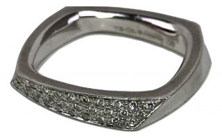 Vintage Tiffany & Co 18k Gold Diamonds Frank Gehry Micro Torque Ladies Ring Sz 6