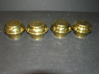 4 Brass Bed Parts End Caps Fits 2 " Tubing Polished & Lacquered (h)