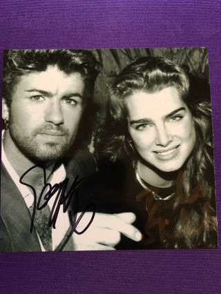 George Michael & Brooke Shields Hand Signed Autograph Photo Offers