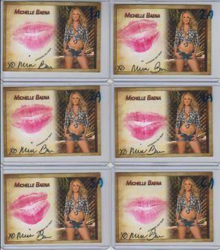Michelle Baena Signed & Kissed Trading Card 3a Playboy Cover Model 2005 Glamour