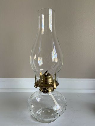 Vintage Lamplight Farms Hobnail Glass Hurricane Oil Lamp
