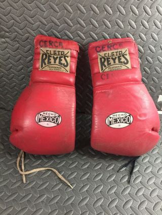 Vintage Cleto Reyes Red Professional 18 Oz All Leather Boxing Gloves 2