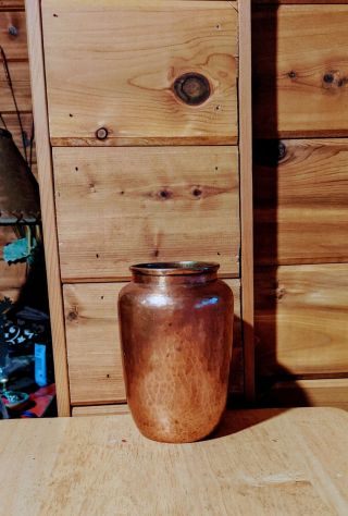 Arts & Crafts Dirk Van Erp Copper Hand Hammered Vase Signed