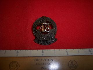 Wwi Canadian (cef) " 48th Highlanders " Cap Badge