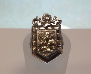 Totally Unique Mexican Silver & Gold Family Crest/coat Of Arms Men 