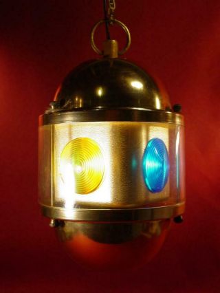 Vintage Brass Swiss Golden Beacon Rotating Bar Disco Light