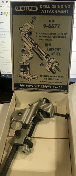 Vintage Sears Craftsman 9 - 6677 Grinding Attachment For Drills 1/8 " To 3/4 " Bit