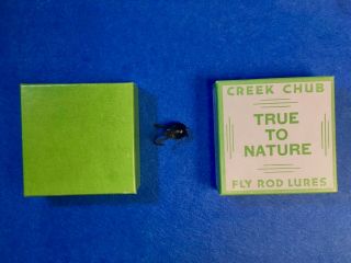 Vintage,  Creek Chub Trout - Sized Ding Bat Wooden Fly Bait,  Box -