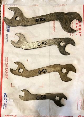 Set Of 4 Old Vintage John Deere Wrenches Farm Tractor Plow Jd - 50 51 52 53