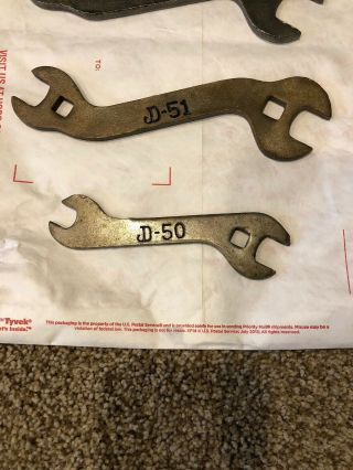 Set of 4 Old Vintage JOHN DEERE Wrenches Farm Tractor Plow JD - 50 51 52 53 2