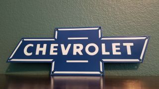 Vintage Chevrolet Porcelain Gas Trucks Motor Gmc Auto Service Station Sign