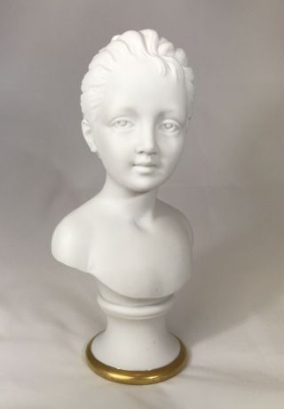 Vintage Lefton White Porcelain Bisque Victorian Girl Bust Statue 5533