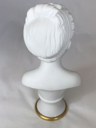 Vintage Lefton White Porcelain Bisque Victorian Girl Bust Statue 5533 3