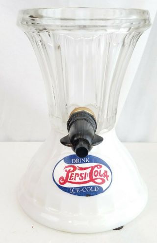 Vintage Pepsi Cola Soda Fountain Syrup Dispenser Milk Glass Pat 1927 Cordley Old