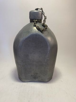 Antique World War I Metal Canteen Marked Us Agm Co 1918 Wwi Militaria