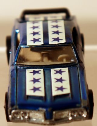 DTE 1971 HOT WHEELS REDLINE 6467 METALLIC BLUE OLDS 442 (REPLACED STICKERS) 3